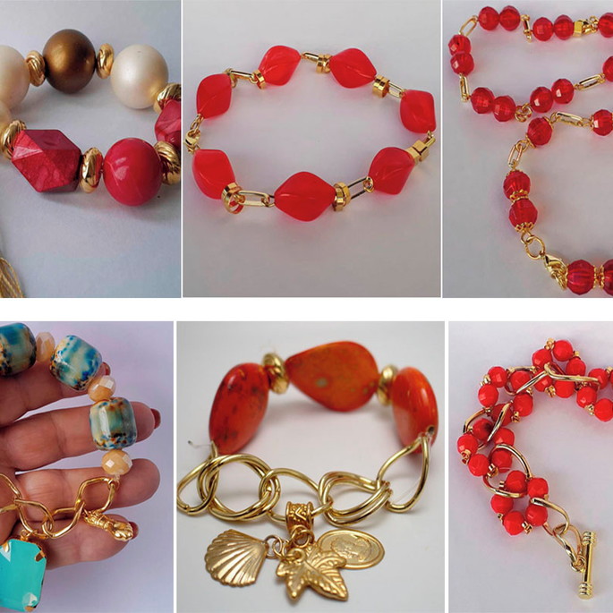 Imagem 1 - Kit com 6 Pulseiras com Bolas Peroladas
