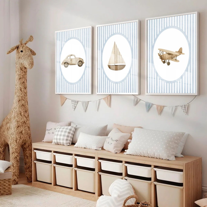 Imagem 1 - 3 Quadros Decorativos Criança Bebe Infantil Molduras