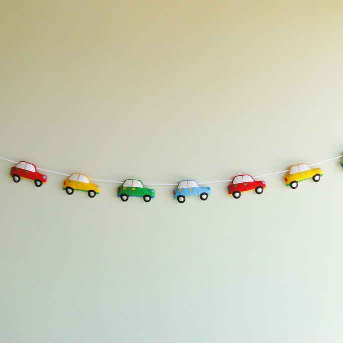 Imagem 3 - Varal Cama Montessoriana Carrinho Meio de Transporte Feltro