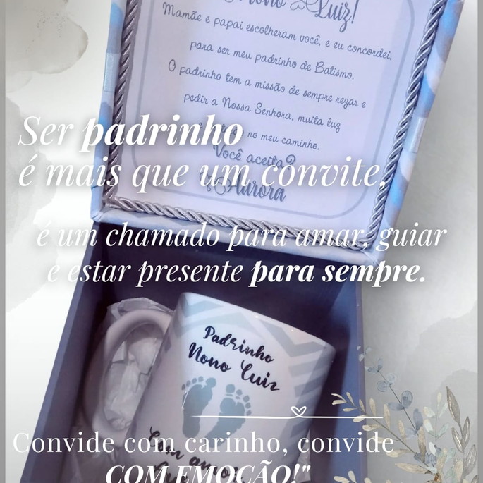 Imagem 1 - Convite para Padrinhos com Xícara (cod03)