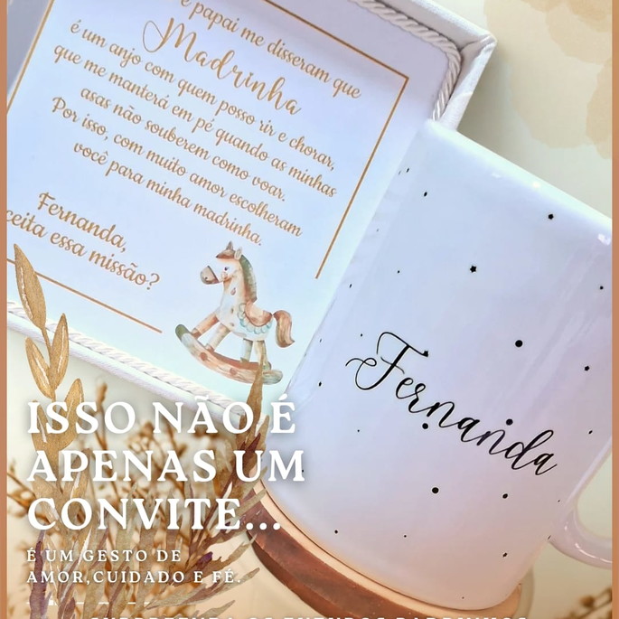 Imagem 1 - Convite para Padrinhos com Xícara (cod03)