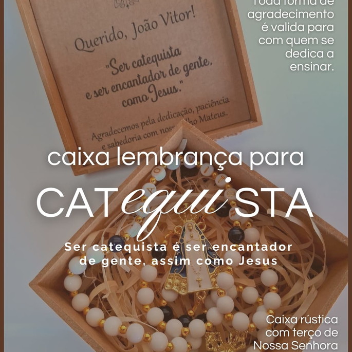 Imagem 1 - Caixa com Terço - Lembrança para Catequista (cod71)