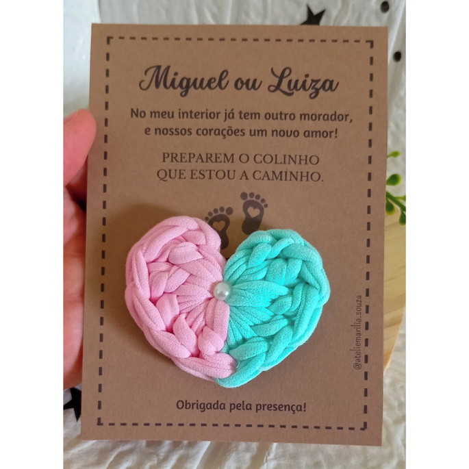 Imagem 2 - Kit c/ 10 Chaveiros Coração Duas Cores com Cartão