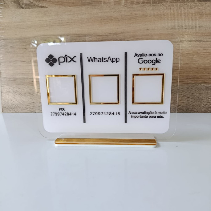 Imagem 2 - Placa Qr Code Pix Insta Wifi ou Goog Placa Personalizada