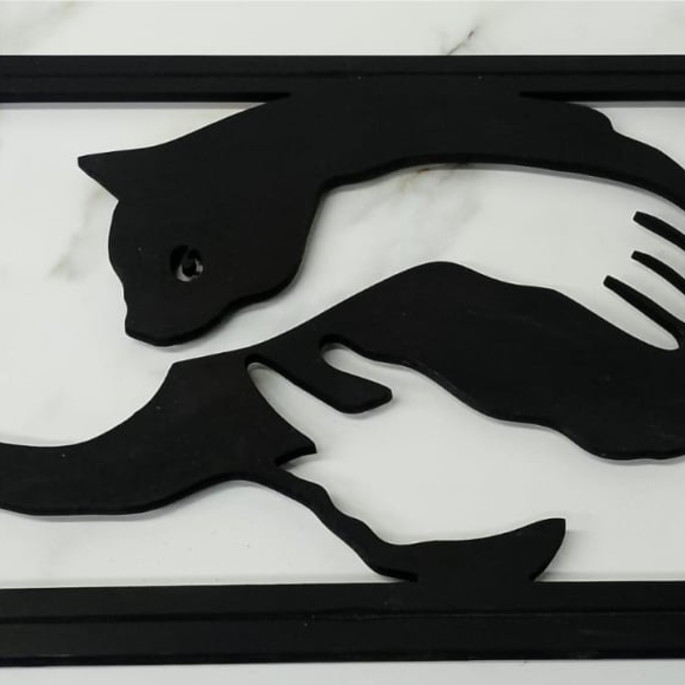 Imagem 2 - Quadro "colo de Gato" mdf com Fundo Espelhado - 49cm x 32cm