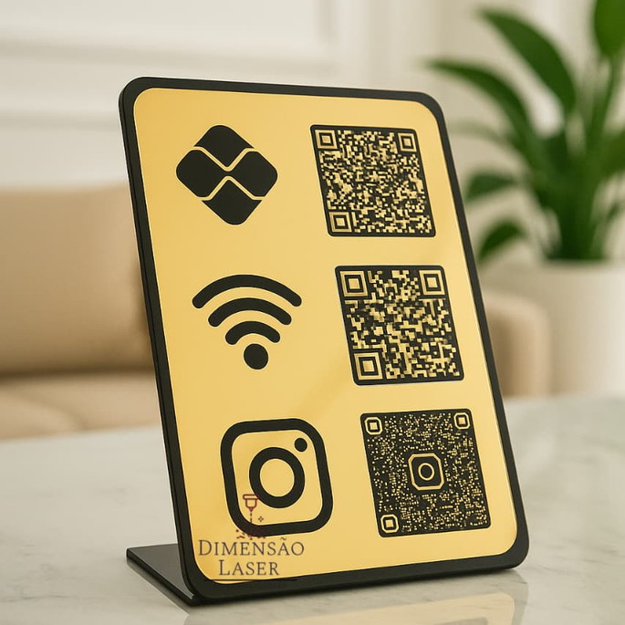 Imagem 1 - Placa Qr Code, Display Qr Code, Plaquinha Pix, Placa Pix