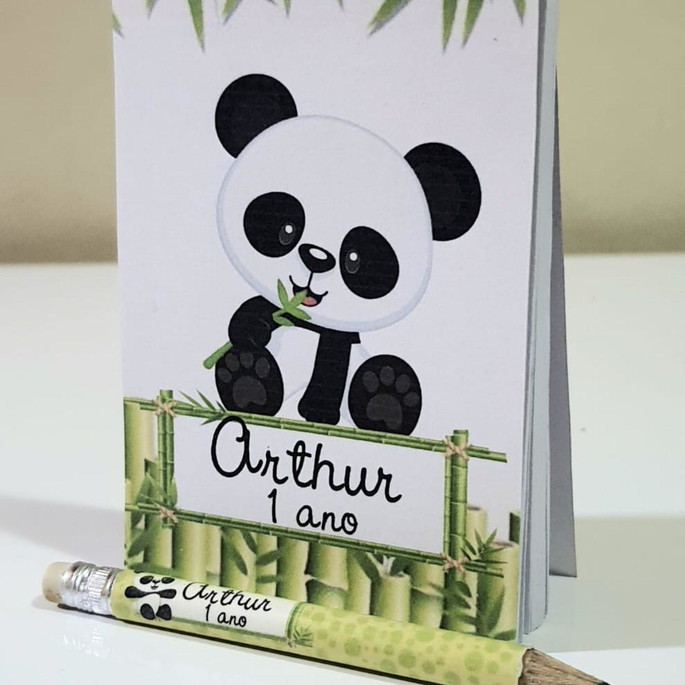 Imagem 1 - Bloquinho com Mini Lápis Panda