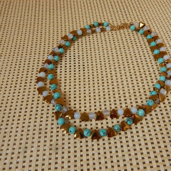 Imagem 4 - Colar Turquesa e Hematita Dourada