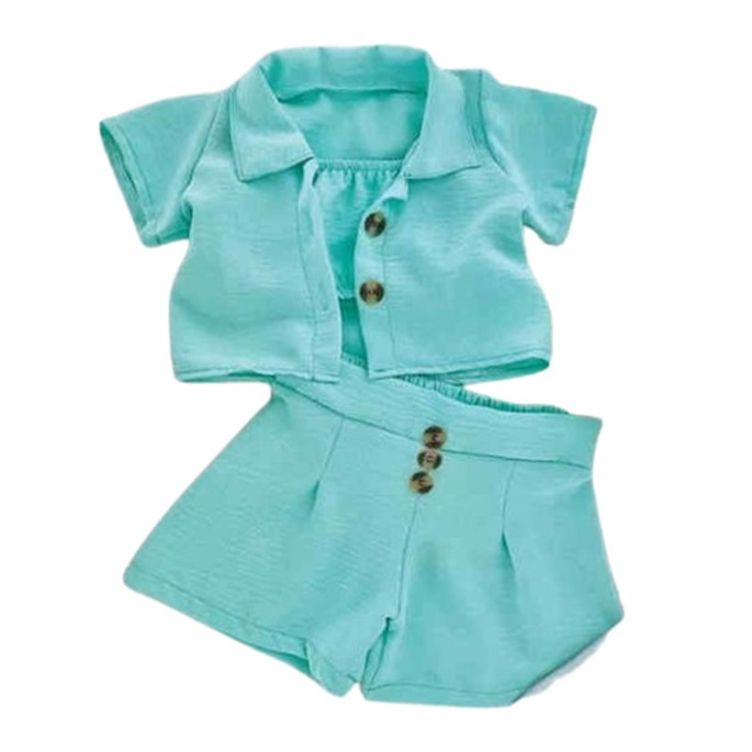 Imagem 1 - Molde Conj Cropped Botão Infantil e Short com Elastico