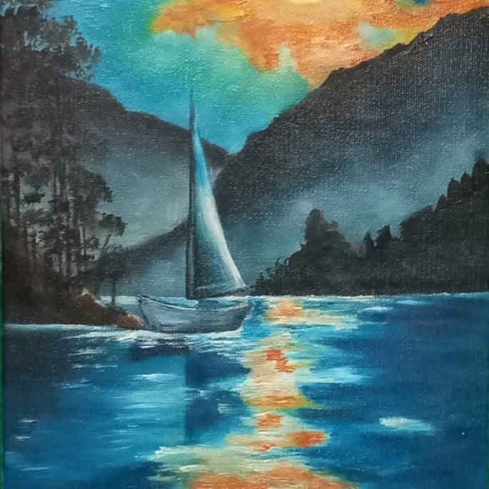 Imagem 1 - Barco Sob Lua