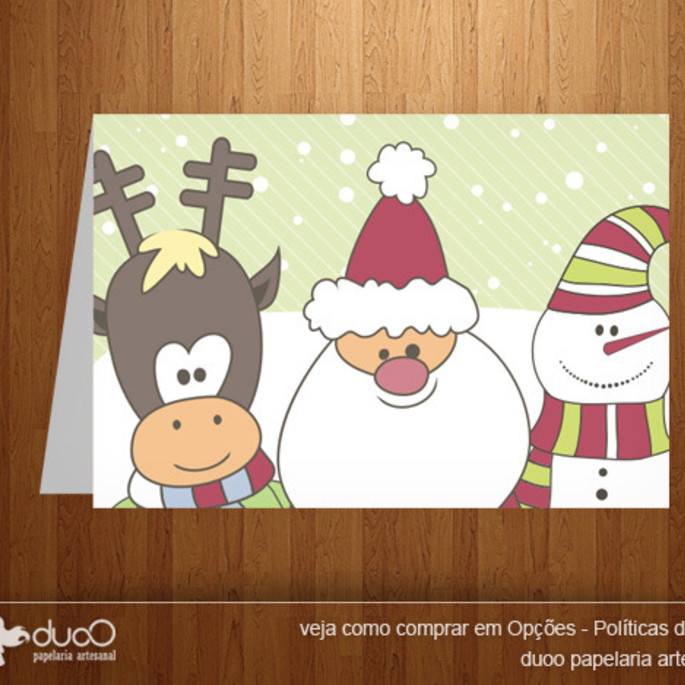 Imagem 1 - Cartão Social Duplo Papai Noel - 25 unidades