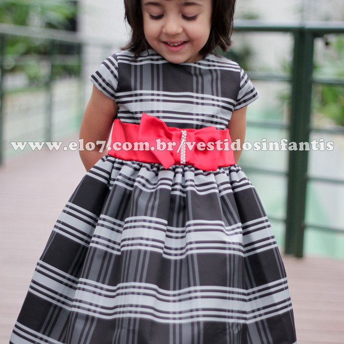 Imagem 2 - Vestido xadrez infantil