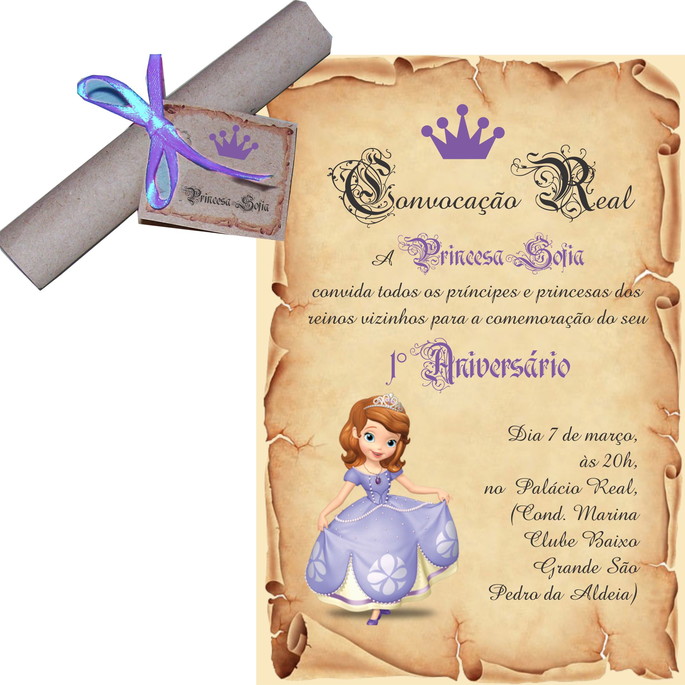 Imagem 1 - Convite Princesa Sofia