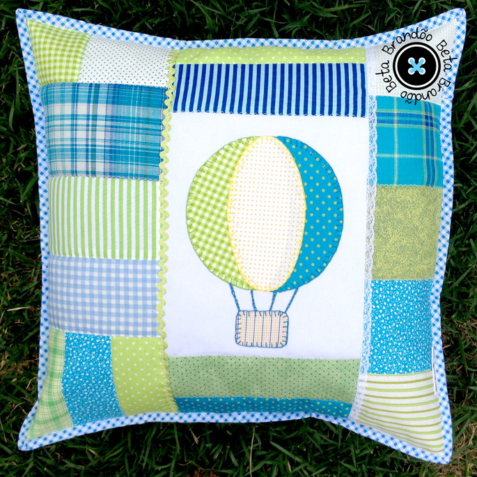 Imagem 1 - Capa para almofada Balão - Patchwork