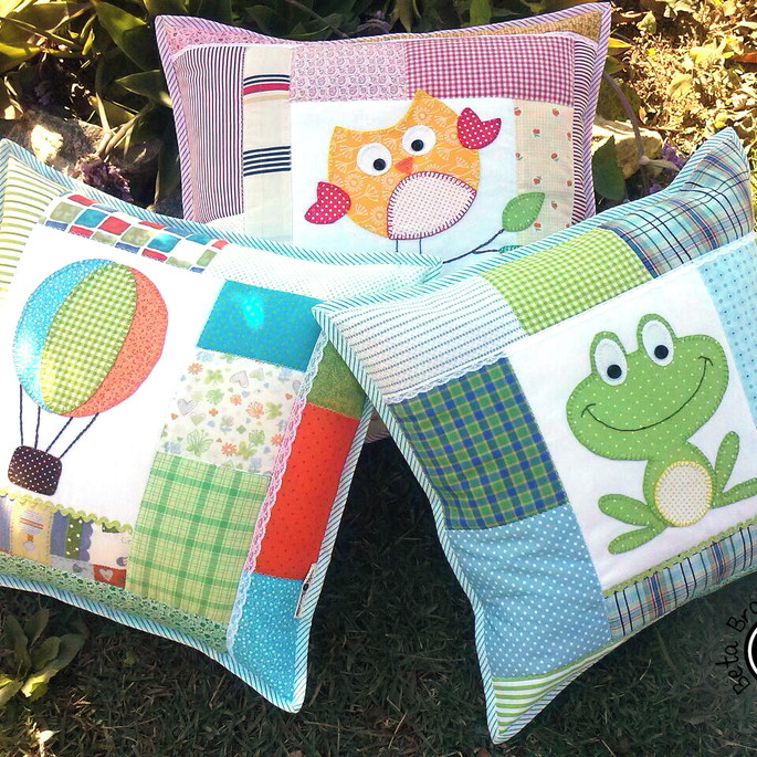 Imagem 2 - Capa para almofada Coruja - Patchwork