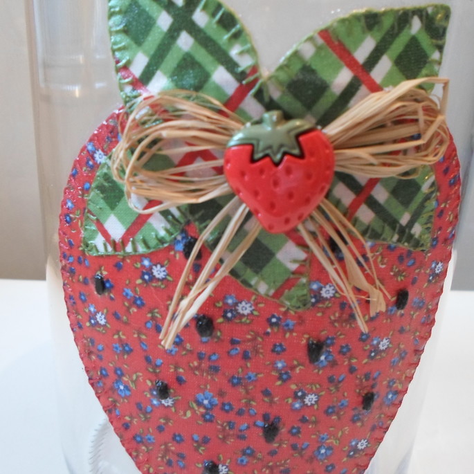 Imagem 2 - Pote de vidro patchwork em tecido