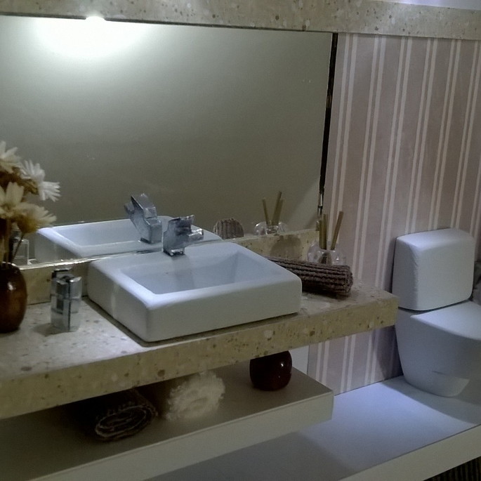 Imagem 1 - Cenário lavabo moderno com LEDs