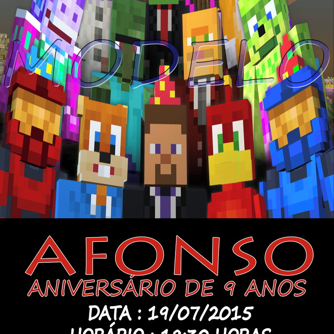 Imagem 3 - Convite Minecraft, com 10 unidades
