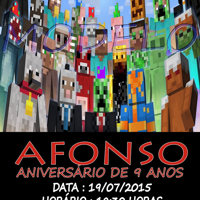 Imagem 4 - Convite Minecraft, com 10 unidades