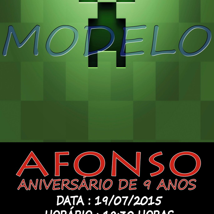 Imagem 5 - Convite Minecraft, com 10 unidades