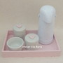 Imagem 1 - Kit Higiene Bandeja G Lisa Rosa Corações!!!
