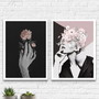 Imagem 2 - Kit 2 Quadros para Quarto Mulher com Flores (a3 -com Vidro)