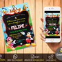 Imagem 1 - Convite Digital "mickey e Seus Amigos"
