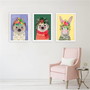 Imagem 1 - Kit 3 Quadros Bichinhos com Coroa-a4 com Vidro