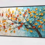Imagem 3 - Quadro Artistic, Arvore e Folhas Coloridas, Fundo Abstrato