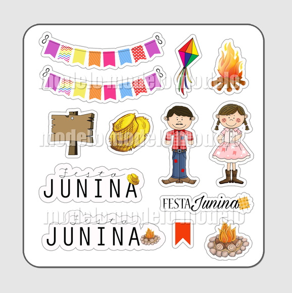 Adesivo Festa Junina Elo7 Artesanato Com Pneus Para Jardim ~ Adesivo Festa Junina Elo7
