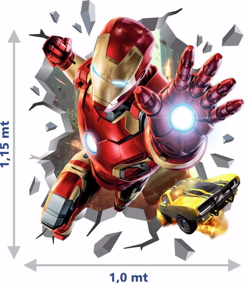 Adesivo Parede Homem de Ferro 3D no Elo7 Mundo do Armario De Aço Escritorio ~ Adesivo Parede Homem de Ferro 3D no Elo7 Mundo do
