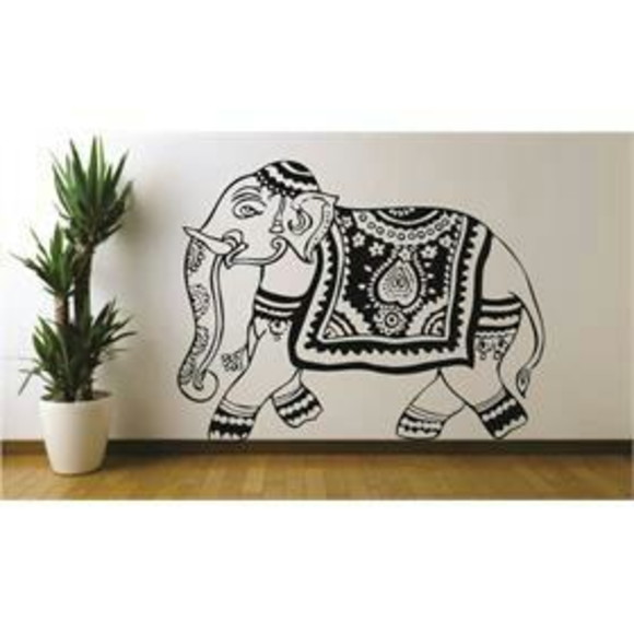 Adesivo de Parede Elefante Indiano no Elo7 Toca do Design (82E17C) Armario Infantil Ikea Stuva ~ Adesivo de Parede Elefante Indiano no Elo7 Toca do Design (82E17C)