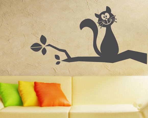 Adesivo de Parede Gato no Galho Vetor e Imagem Elo7 Adesivo De Gato ~ Adesivo de Parede Gato no Galho Vetor e Imagem Elo7