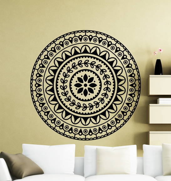 Adesivo de parede Mandala preta 60cm Lojadecoreacasa Mandalas Elo7 Como Fazer Artesanato Reciclagem De Garrafa Pet ~ Adesivo de parede Mandala preta 60cm Lojadecoreacasa Mandalas Elo7