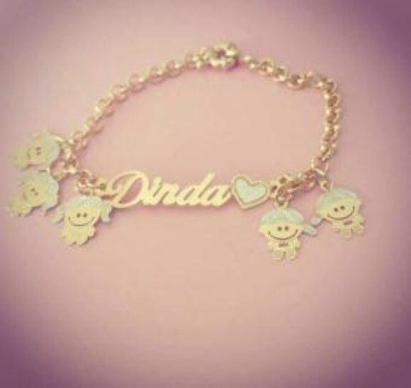 Pulseira de nome com pingente Filhos no Elo7 | Denise Tardivo Joias