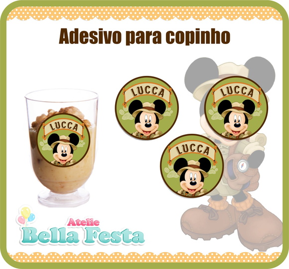 Adesivo Mickey Safari Elo7 Adesivo Safari ~ Adesivo Mickey Safari Elo7