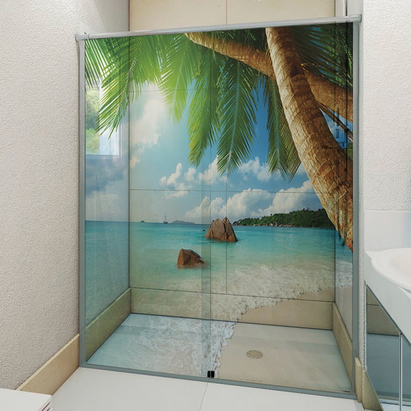 Adesivo Para Box De Banheiro 3D Paraíso 5 no Elo7 Artesanato De Madeira ~ Adesivo Para Box De Banheiro 3D Paraíso 5 no Elo7