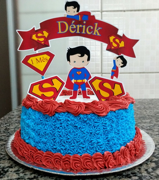 Topper de Bolo Super Homem | Elo7