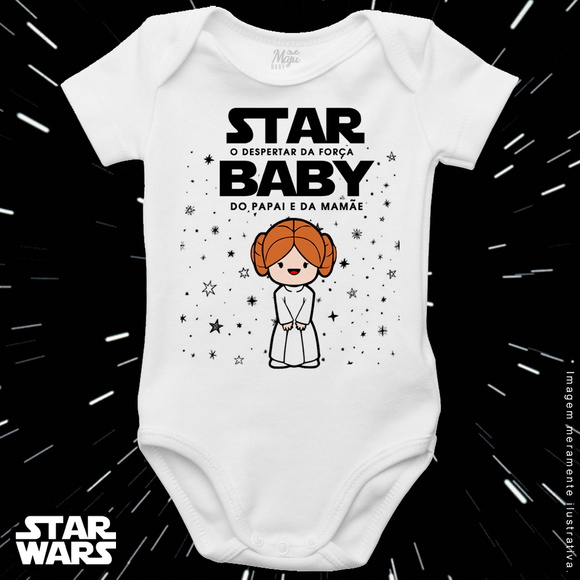 Body Personalizado Para Bebe Star Wars Star Baby Leia Elo7 Body Personalizado Para Bebe Star Wars Star Baby Leia Elo7