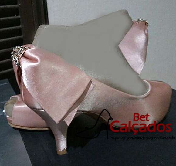 peep toe rosa para noiva