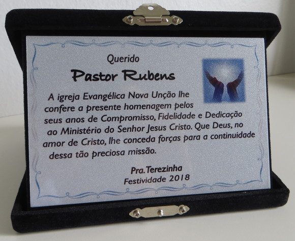 Placa Homenagem Personalizada com estojo no Elo7 