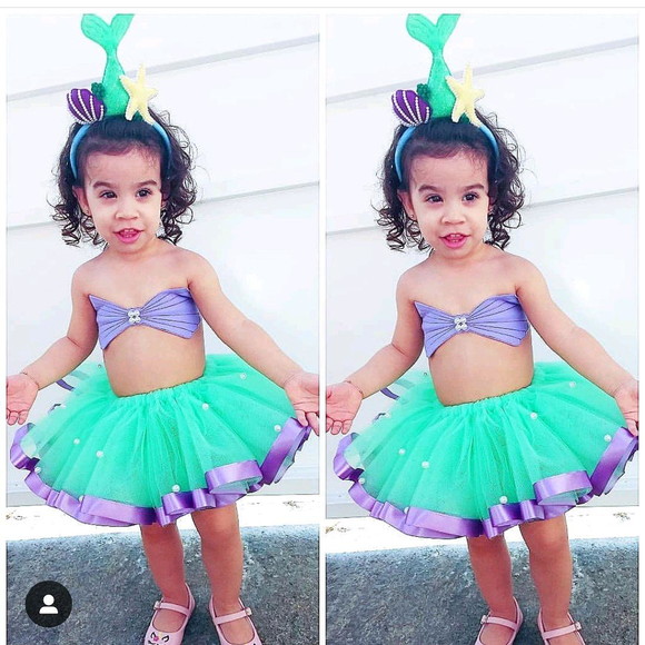 Fantasia Sereia Ariel Com Saia Tule Body