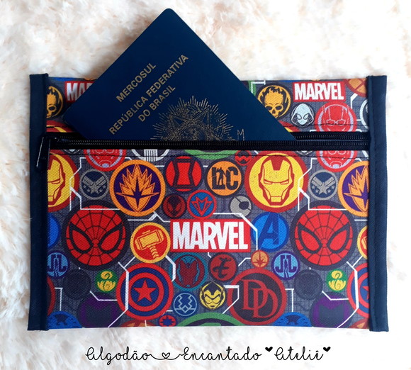 Pasta Envelope Porta Documentos Marvel no Elo7 Algodão Encantado