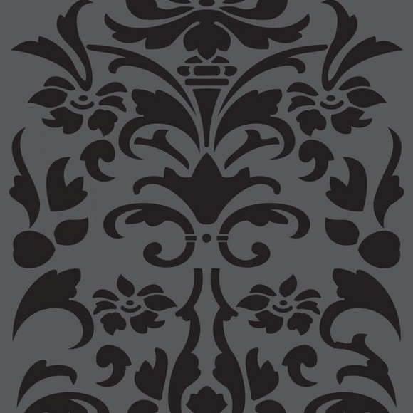 Papel De Parede Pedras Capa Do Anúncio - Arabesco Cinza Com Preto Fino