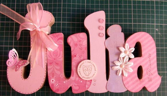 Nome MDF e scrap Julia Trilha do Scrap Elo7 Nomes Em Mdf ~ Nome MDF e scrap Julia Trilha do Scrap Elo7
