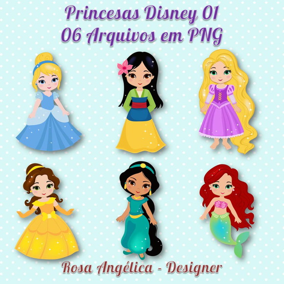 Super Kit Digital Imagens png Todas as Princesas Disney