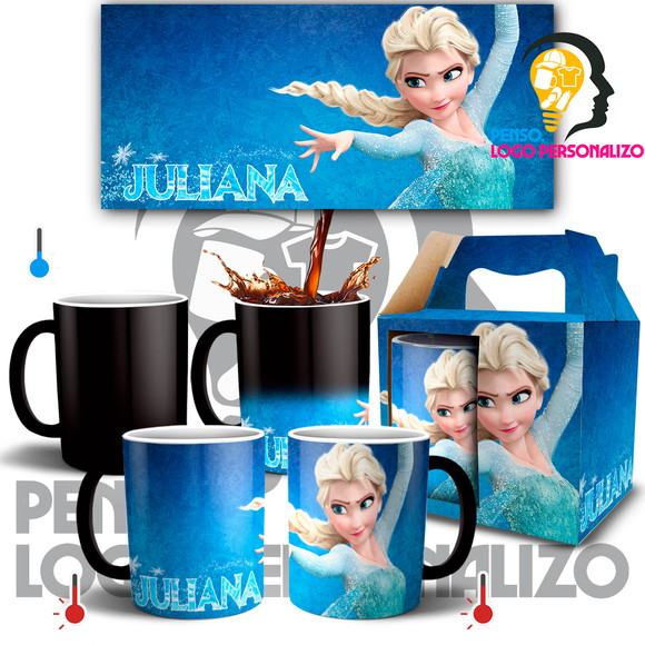 Download Caneca Mágica Frozen Elza com Nome Personalizado + Caixinha no Elo7 | Penso, Logo Personalizo ...