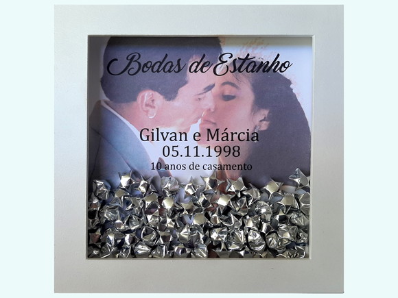 Quadro - Bodas de Estanho - 10 anos de casados (com foto) | Elo7