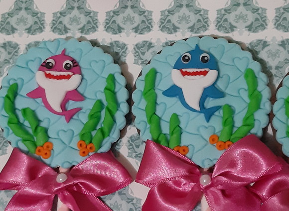 Apliques de Pasta Americana Baby Shark no Elo7 Lídia Fernandes