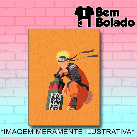 Quadro em MDF Naruto Uzumaki fundo com desenho